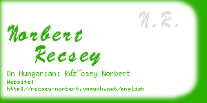norbert recsey business card